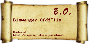 Biswanger Ofélia névjegykártya